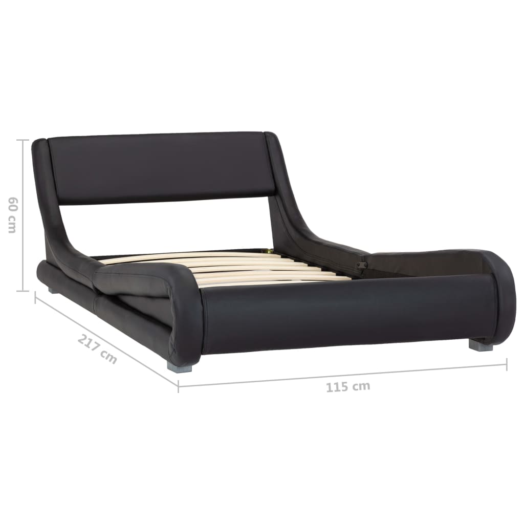 vidaXL Bedframe kunstleer zwart 100x200 cm