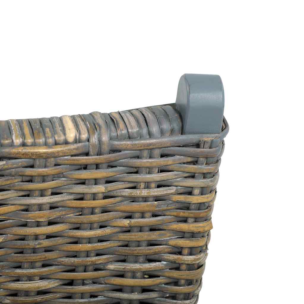 vidaXL Relaxstoel natuurlijk kubu rattan en massief mahoniehout
