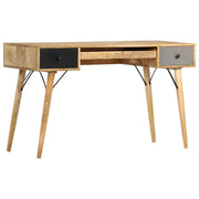 vidaXL Bureau met lades 130x50x80 cm massief mangohout