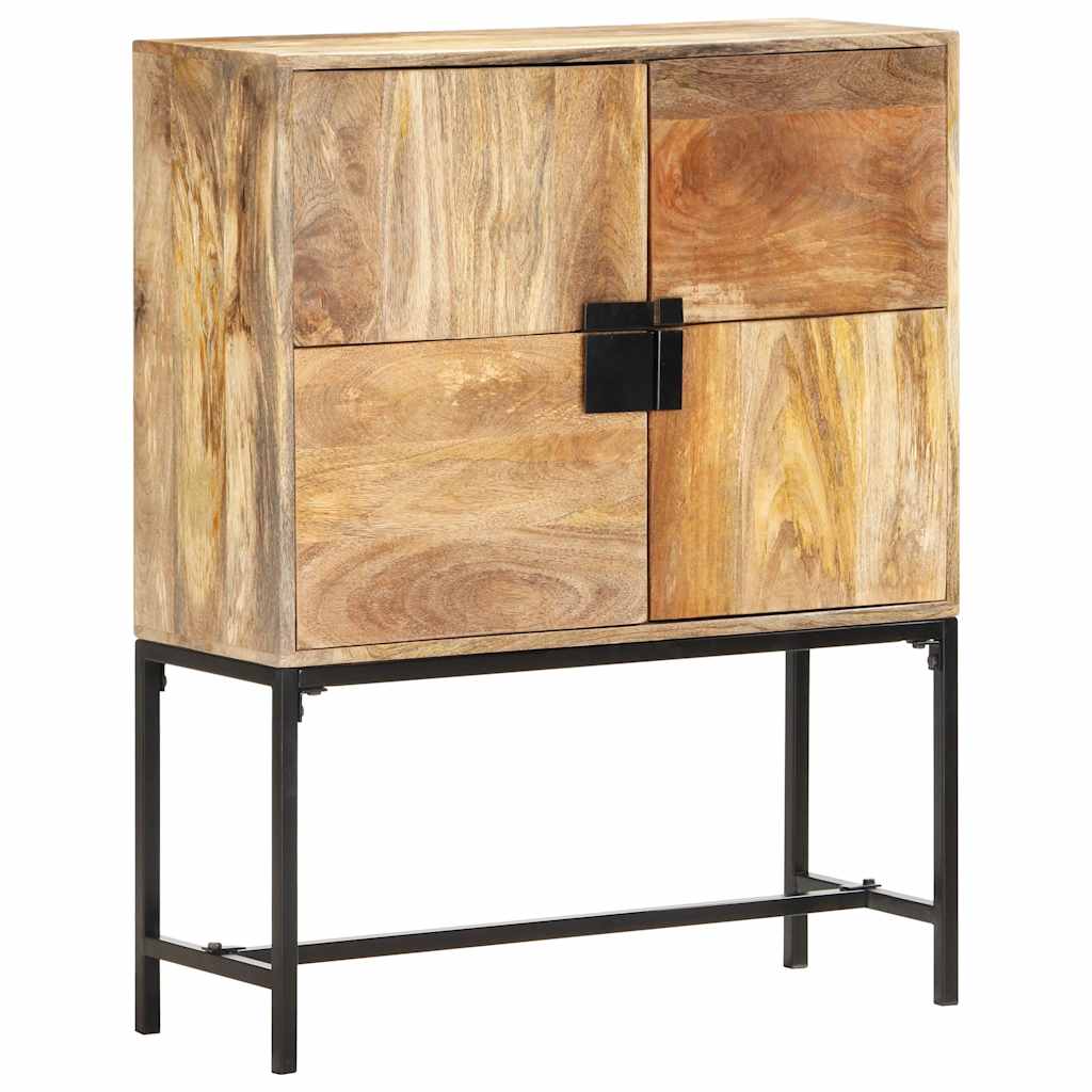 vidaXL Hoge kast 80x30x95 cm massief ruw mangohout