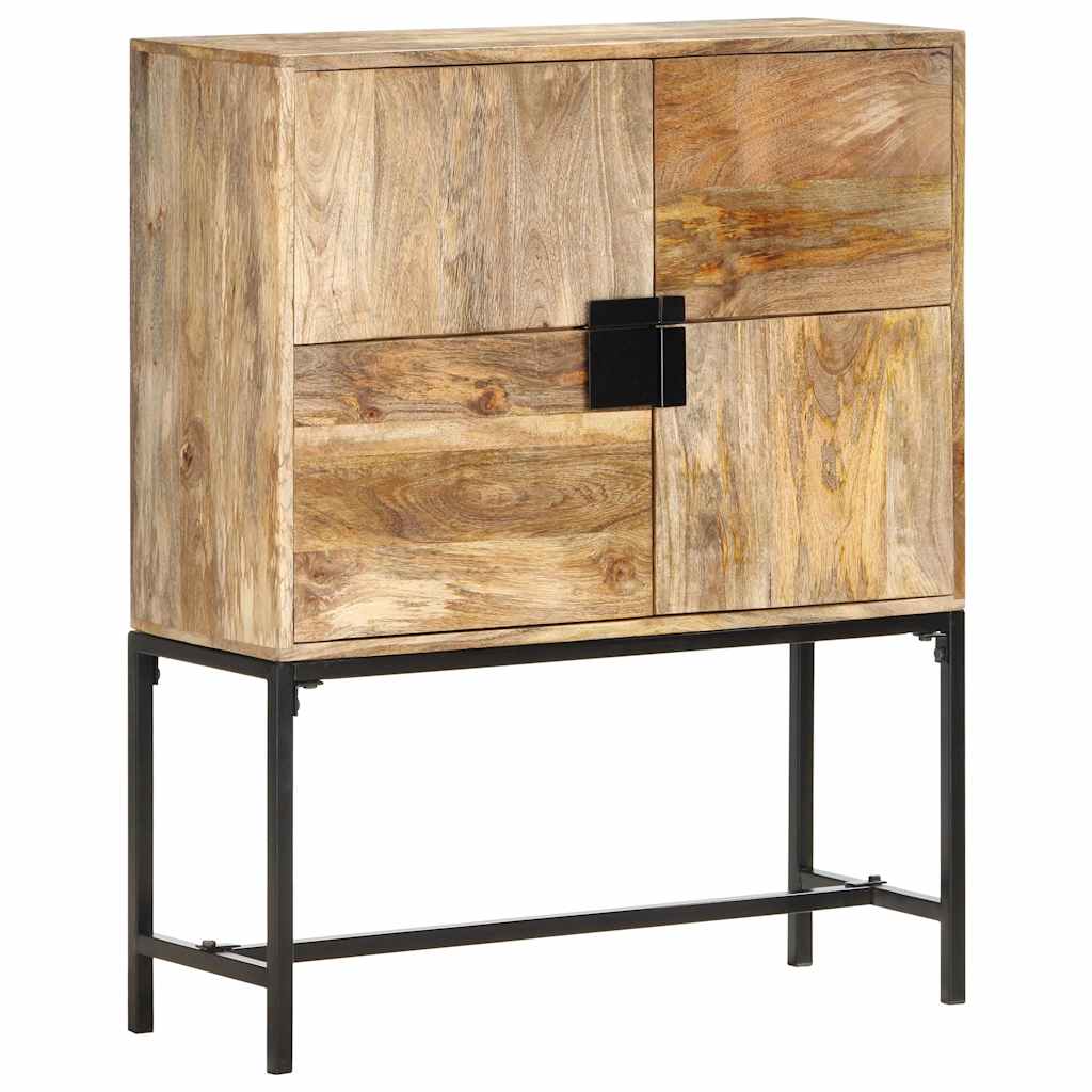 vidaXL Hoge kast 80x30x95 cm massief ruw mangohout