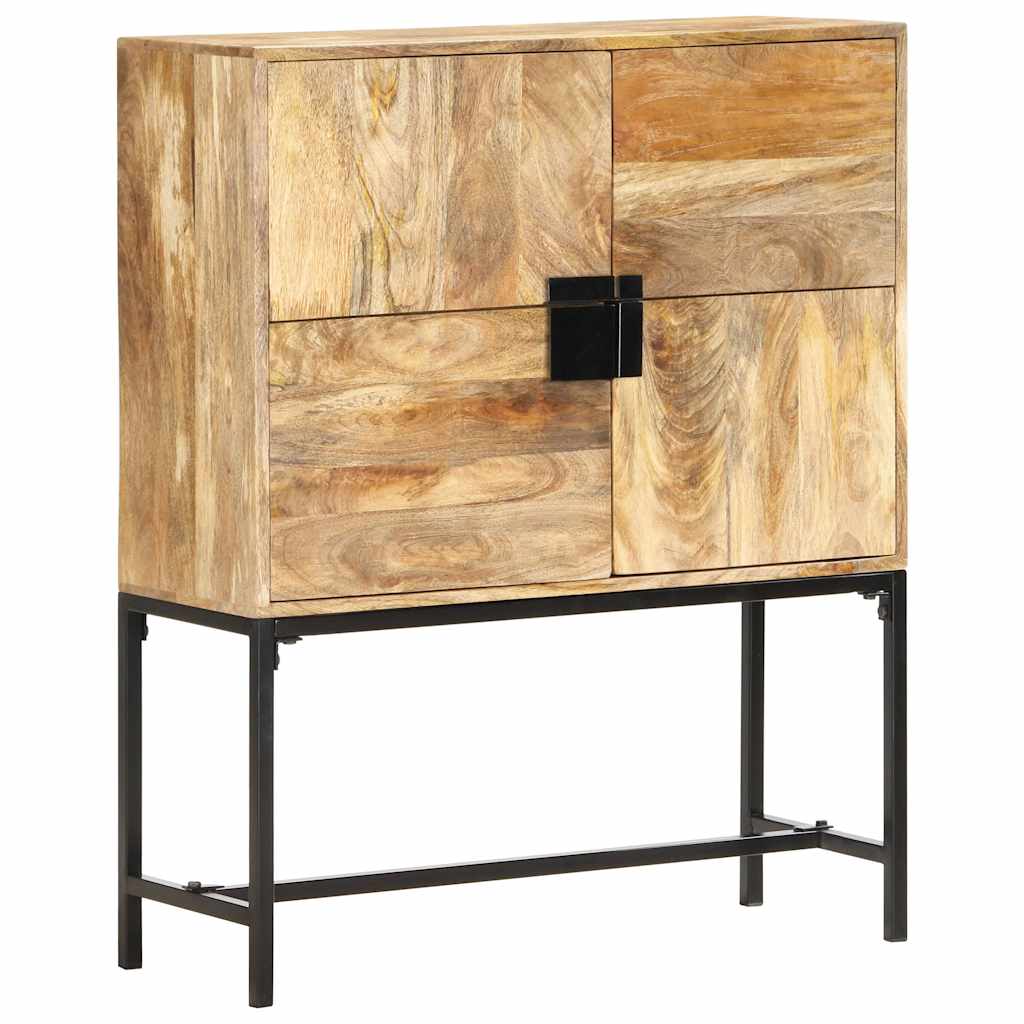 vidaXL Hoge kast 80x30x95 cm massief ruw mangohout