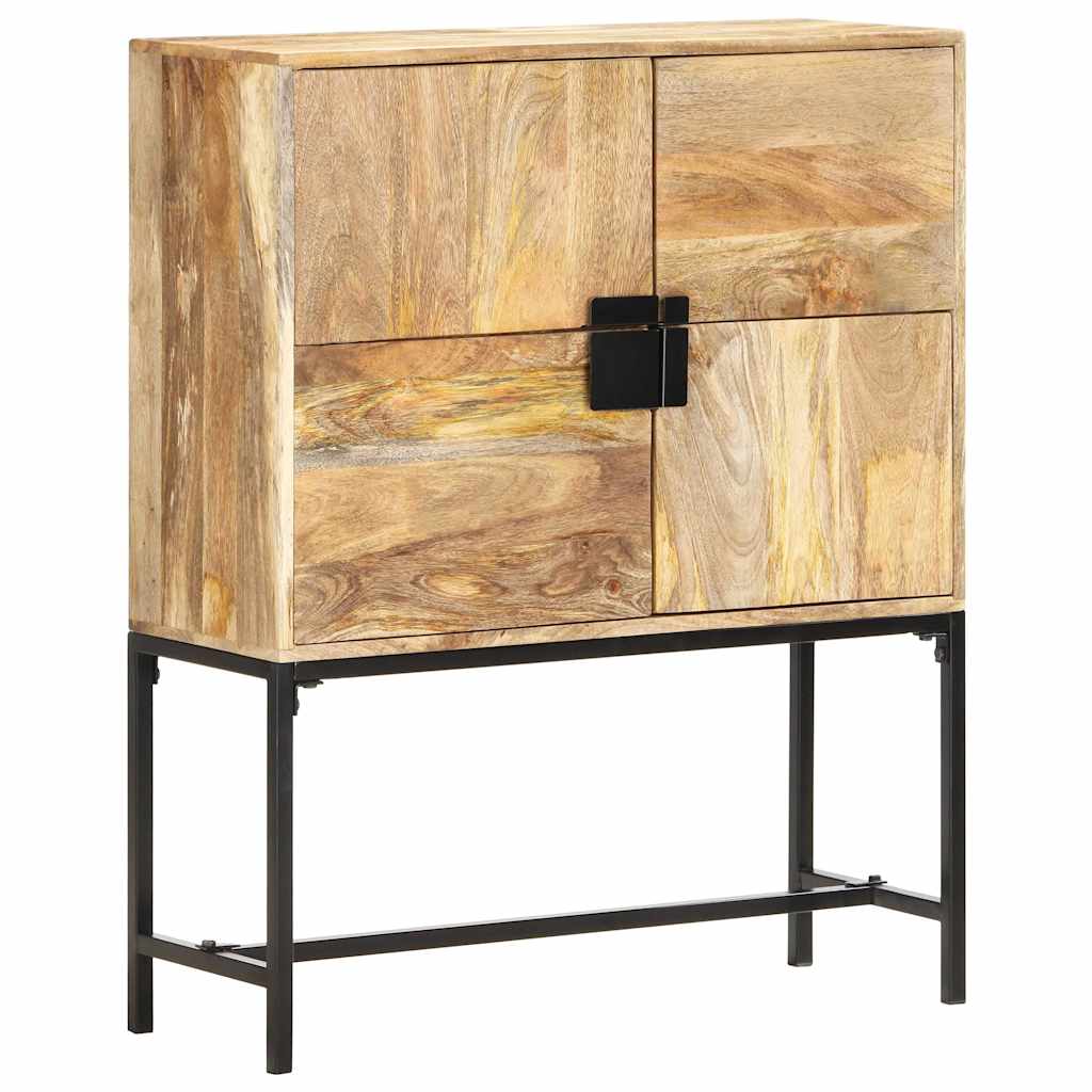 vidaXL Hoge kast 80x30x95 cm massief ruw mangohout