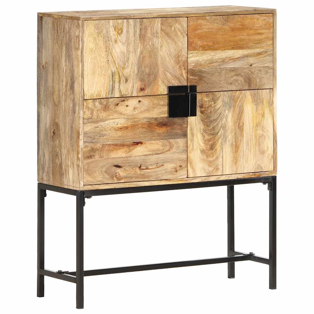 vidaXL Hoge kast 80x30x95 cm massief ruw mangohout
