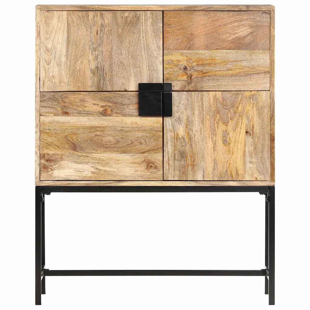 vidaXL Hoge kast 80x30x95 cm massief ruw mangohout