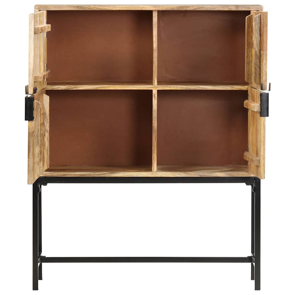 vidaXL Hoge kast 80x30x95 cm massief ruw mangohout