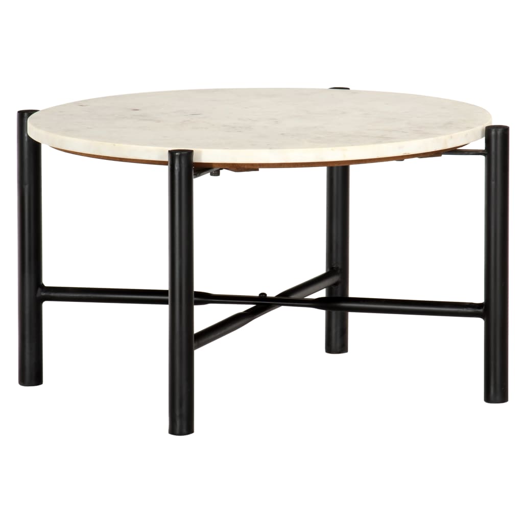 vidaXL Salontafel 60x60x35 cm echt steen met marmeren textuur groen - Aashly