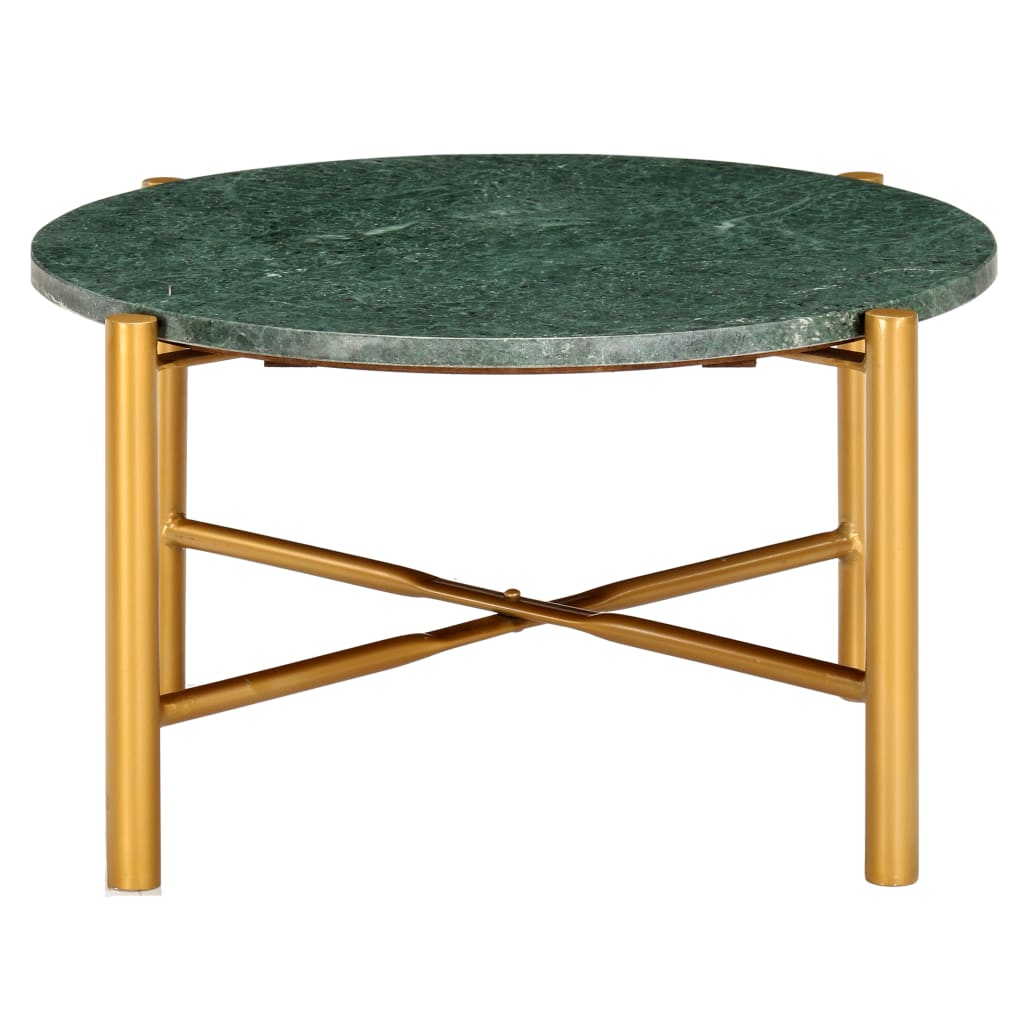 vidaXL Salontafel 60x60x35 cm echt steen met marmeren textuur groen - Aashly