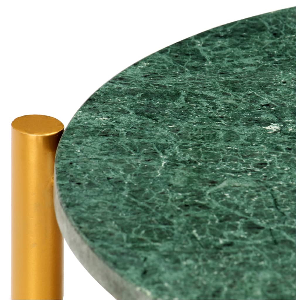 vidaXL Salontafel 60x60x35 cm echt steen met marmeren textuur groen - Aashly