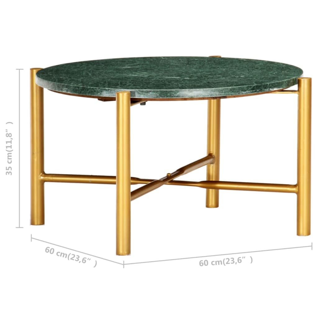 vidaXL Salontafel 60x60x35 cm echt steen met marmeren textuur groen - Aashly