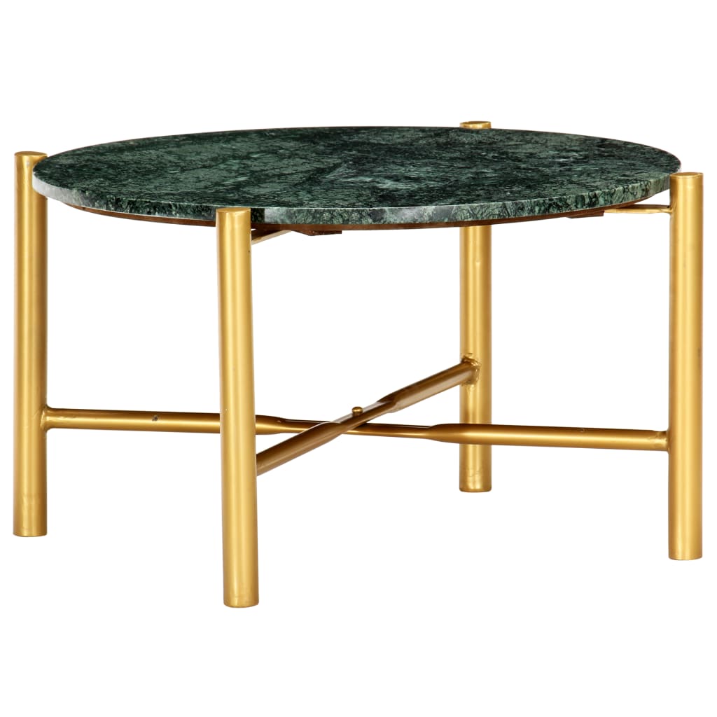 vidaXL Salontafel 60x60x35 cm echt steen met marmeren textuur groen - Aashly