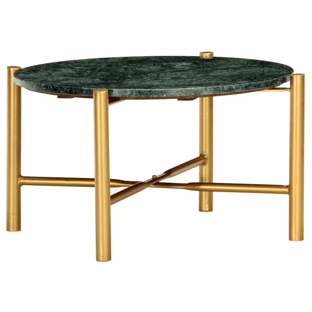 vidaXL Salontafel 60x60x35 cm echt steen met marmeren textuur groen - Aashly