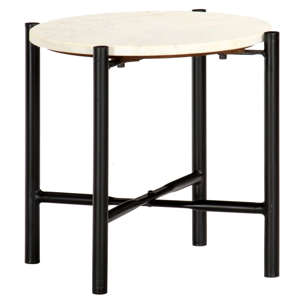 vidaXL Salontafel 60x60x35 cm echt steen met marmeren textuur groen - Aashly