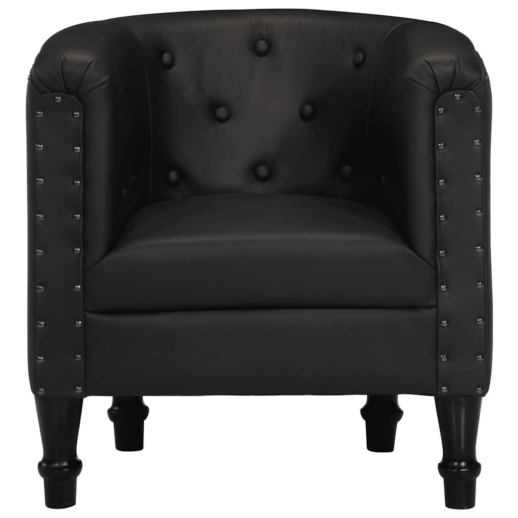 vidaXL Bucket Chair Real Leather Brown