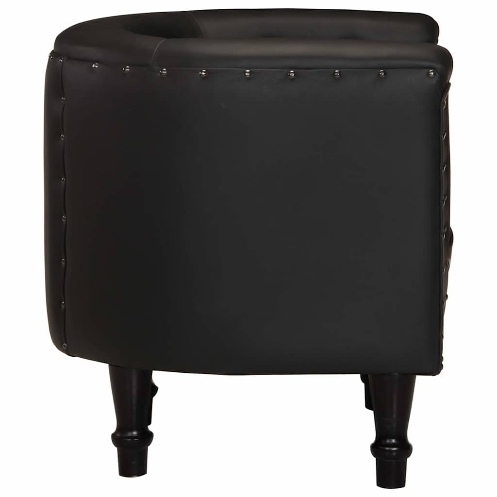 vidaXL Bucket Chair Real Leather Brown