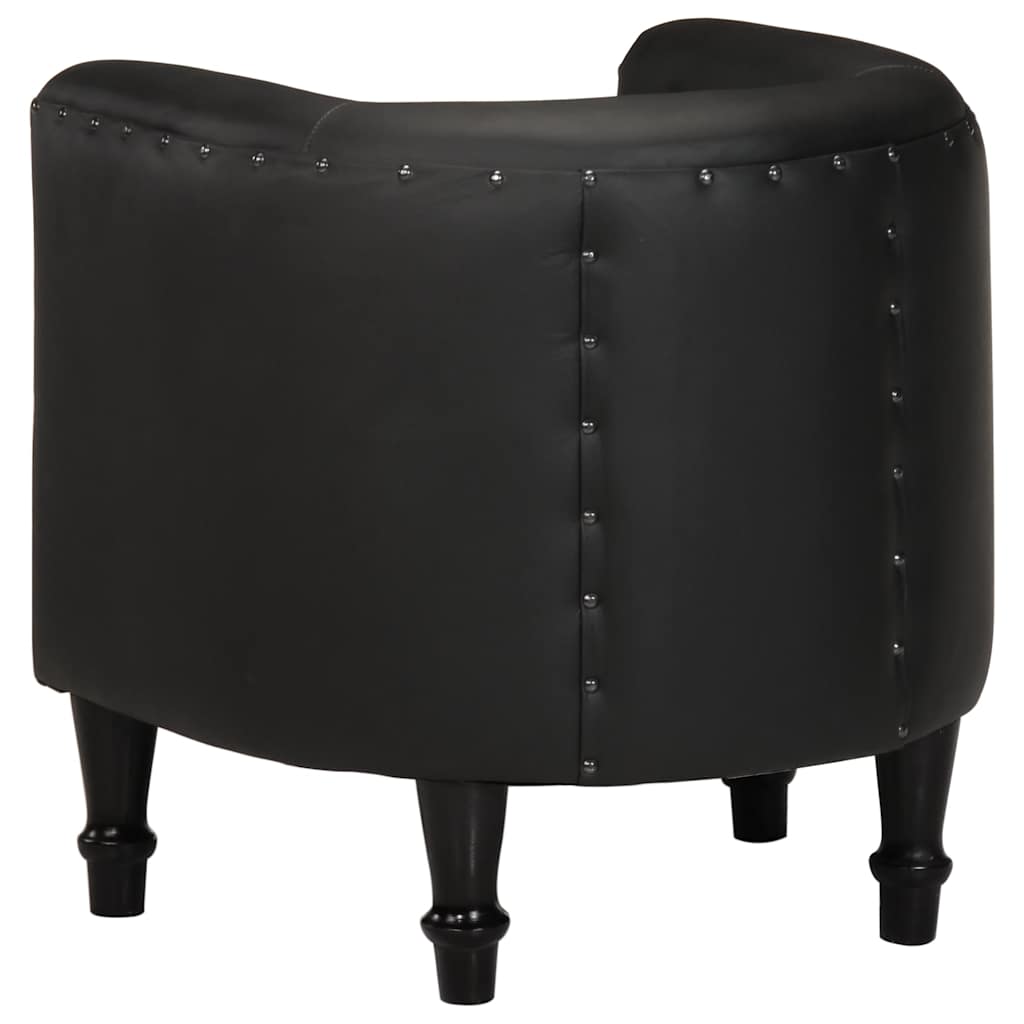 vidaXL Bucket Chair Real Leather Brown