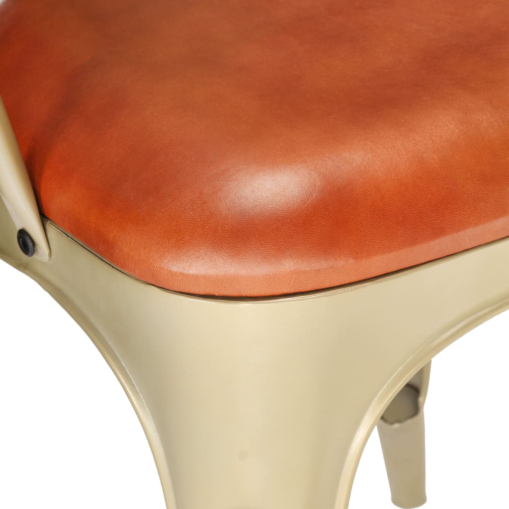 vidaXL Eetkamerstoelen 2 st echt leer bruin