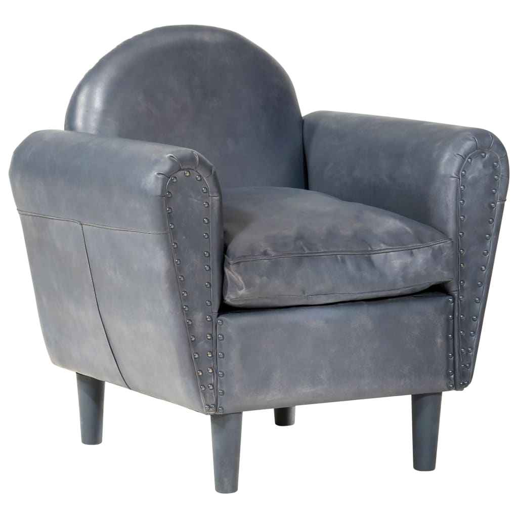 vidaXL Kuipstoel 77x65x79 cm echt leer bruin