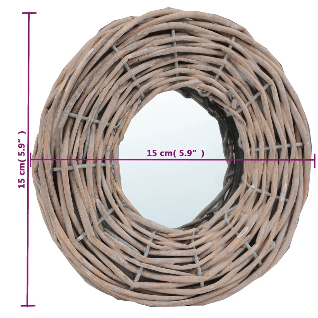 vidaXL Spiegel 50x50 cm wicker