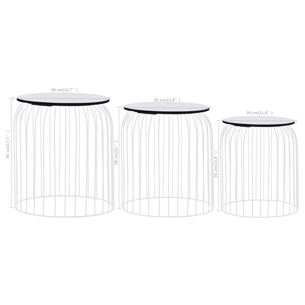 vidaXL Salontafels 3 st koperkleurig