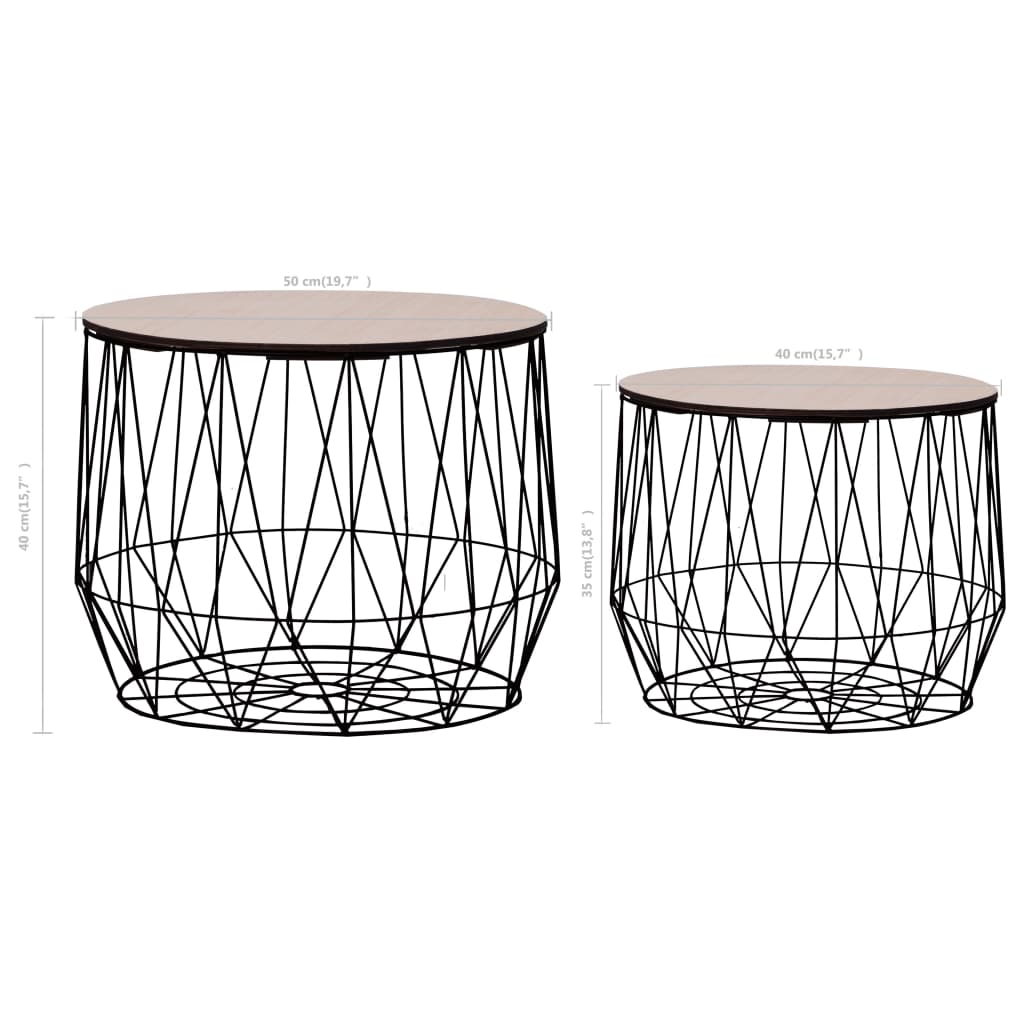 vidaXL Salontafels 2 st koperkleurig