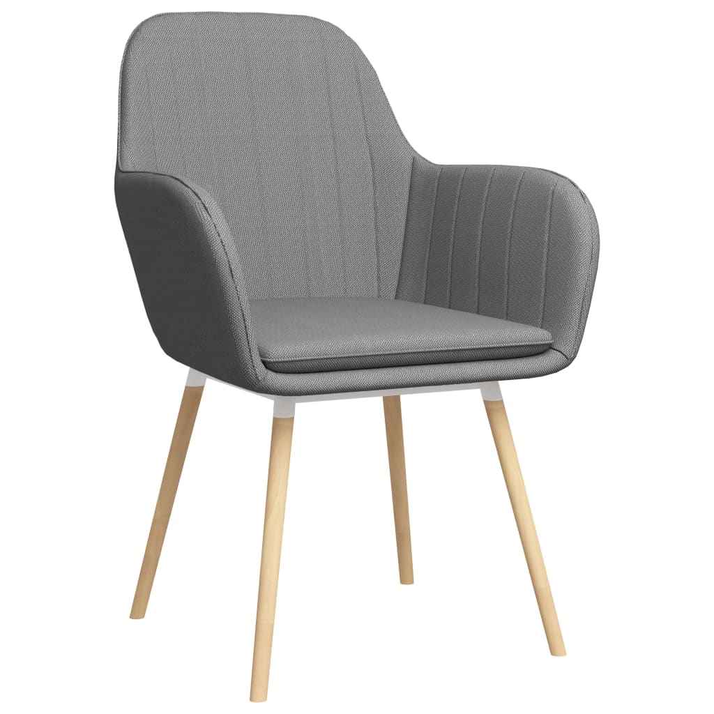 vidaXL Eetkamerstoelen 2 st met armleuningen stof lichtgrijs