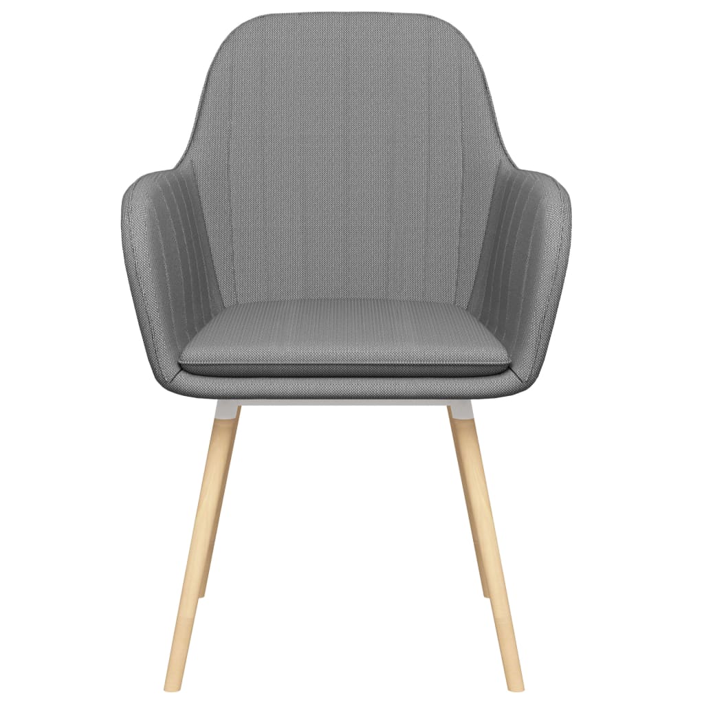 vidaXL Eetkamerstoelen 2 st met armleuningen stof lichtgrijs