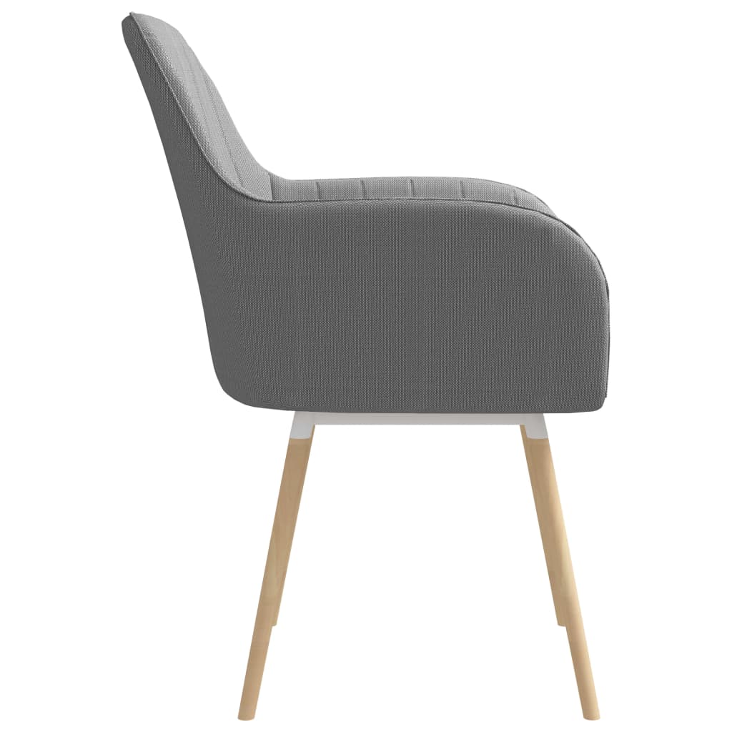 vidaXL Eetkamerstoelen 2 st met armleuningen stof lichtgrijs