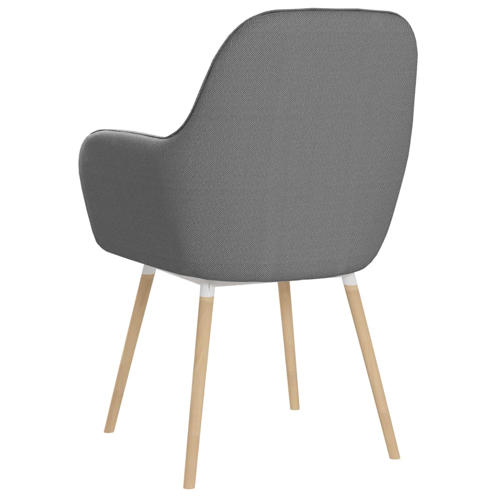 vidaXL Eetkamerstoelen 2 st met armleuningen stof lichtgrijs