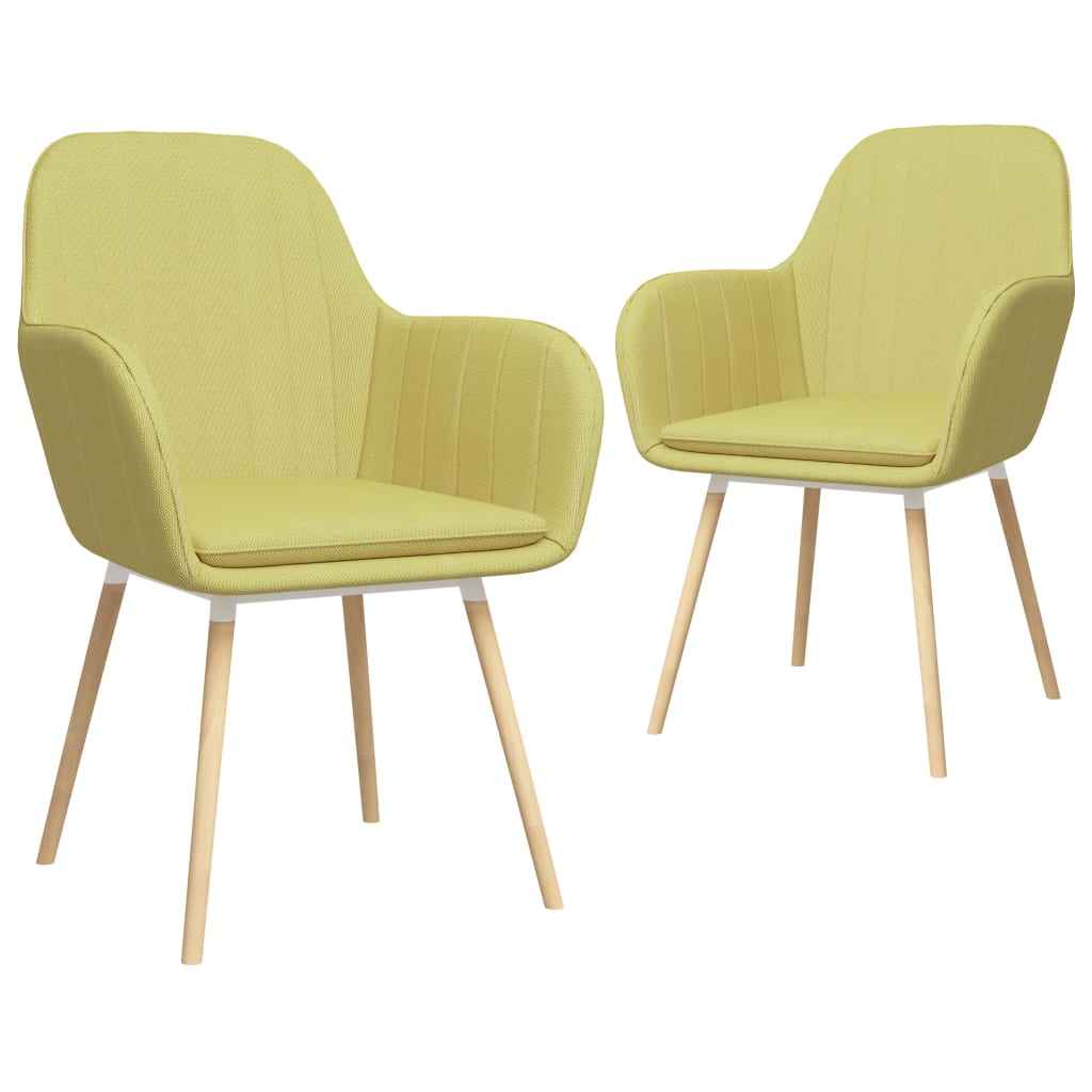 vidaXL Eetkamerstoelen 2 st met armleuningen stof lichtgrijs