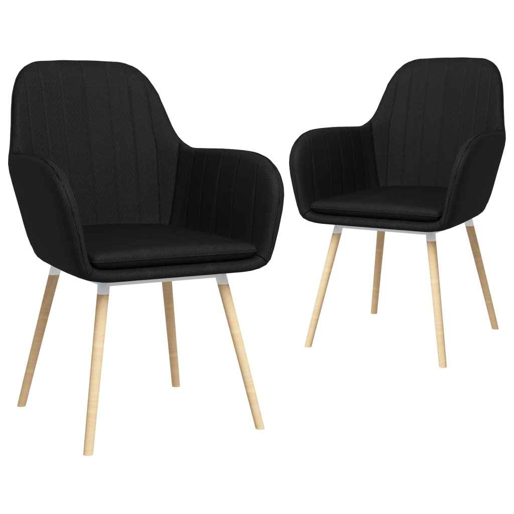 vidaXL Eetkamerstoelen 2 st met armleuningen stof lichtgrijs
