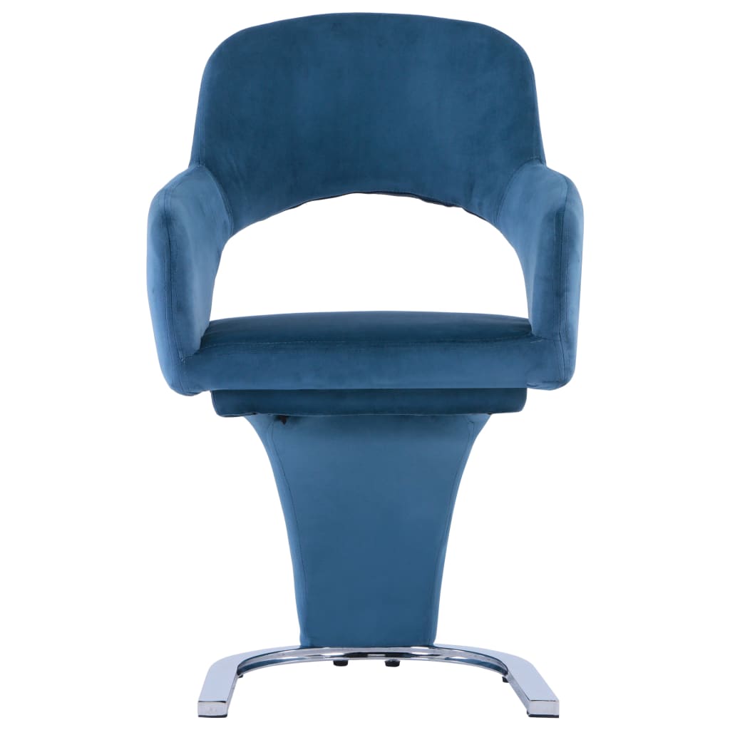 vidaXL Eetkamerstoelen 2 st fluweel blauw