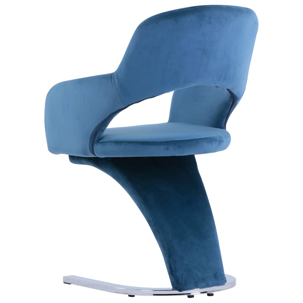 vidaXL Eetkamerstoelen 2 st fluweel blauw