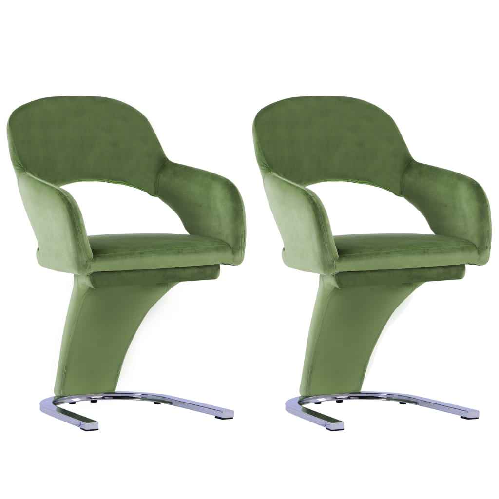 vidaXL Eetkamerstoelen 2 st fluweel blauw