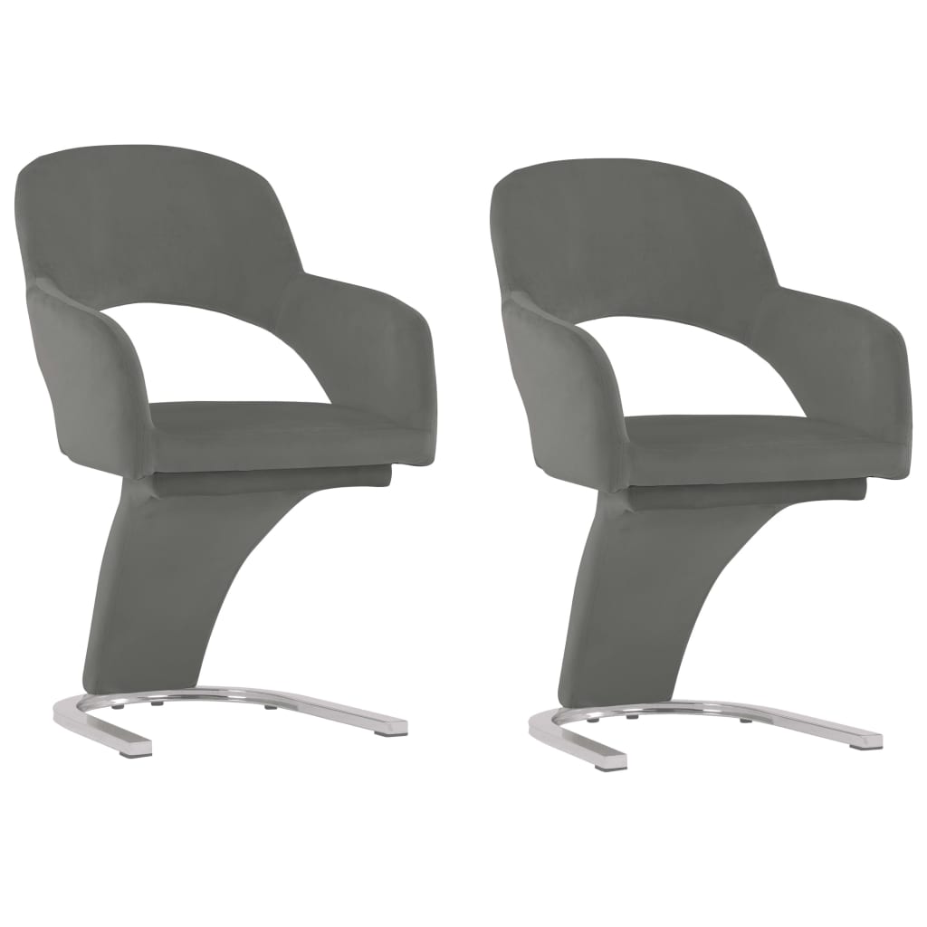 vidaXL Eetkamerstoelen 2 st fluweel blauw