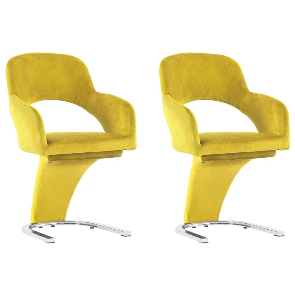 vidaXL Eetkamerstoelen 2 st fluweel blauw