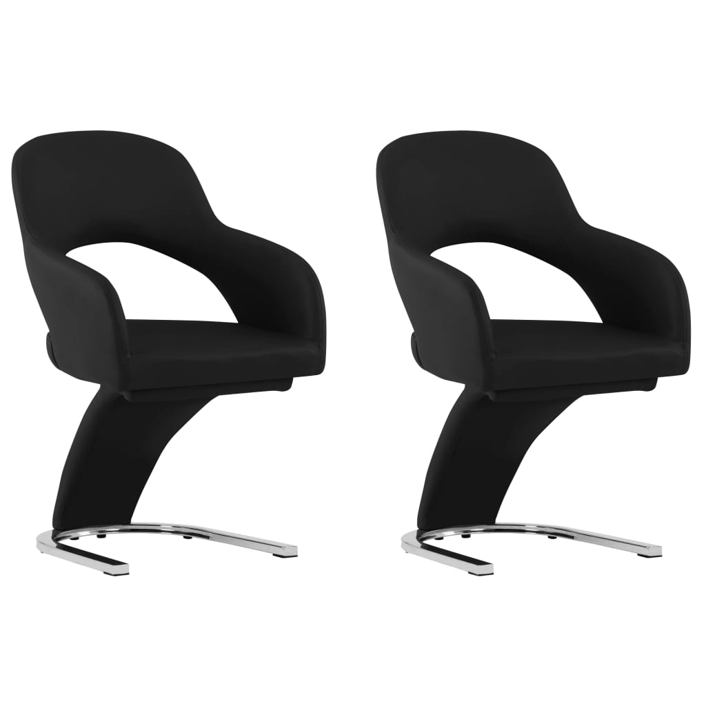 vidaXL Eetkamerstoelen 2 st kunstleer zwart