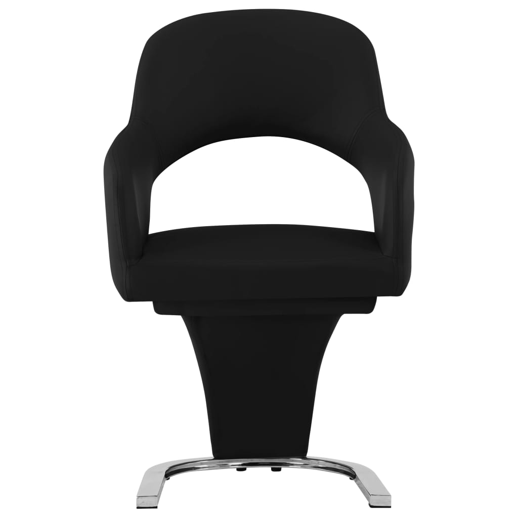 vidaXL Eetkamerstoelen 2 st kunstleer zwart