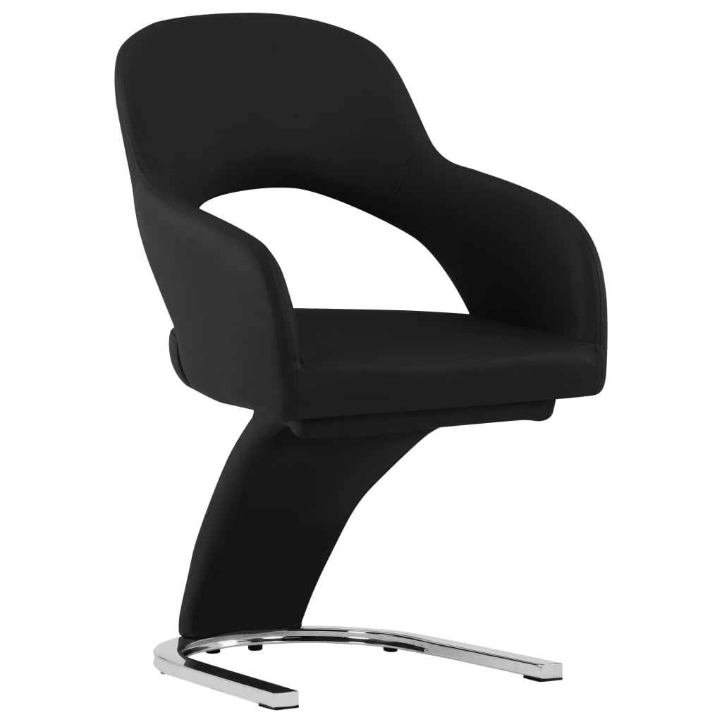 vidaXL Eetkamerstoelen 2 st kunstleer zwart
