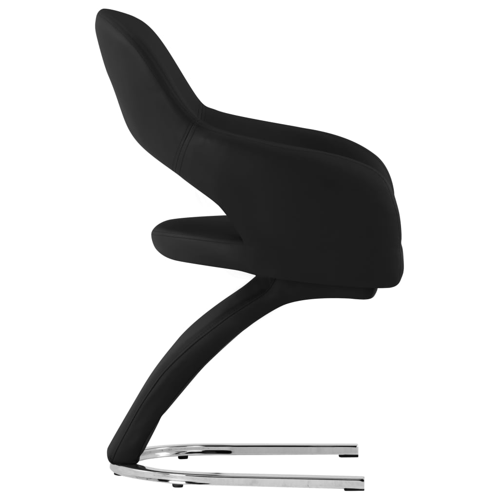 vidaXL Eetkamerstoelen 2 st kunstleer zwart