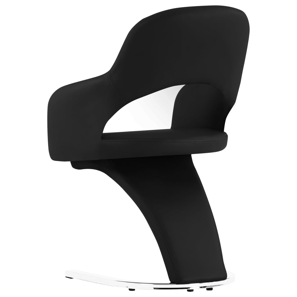 vidaXL Eetkamerstoelen 2 st kunstleer zwart
