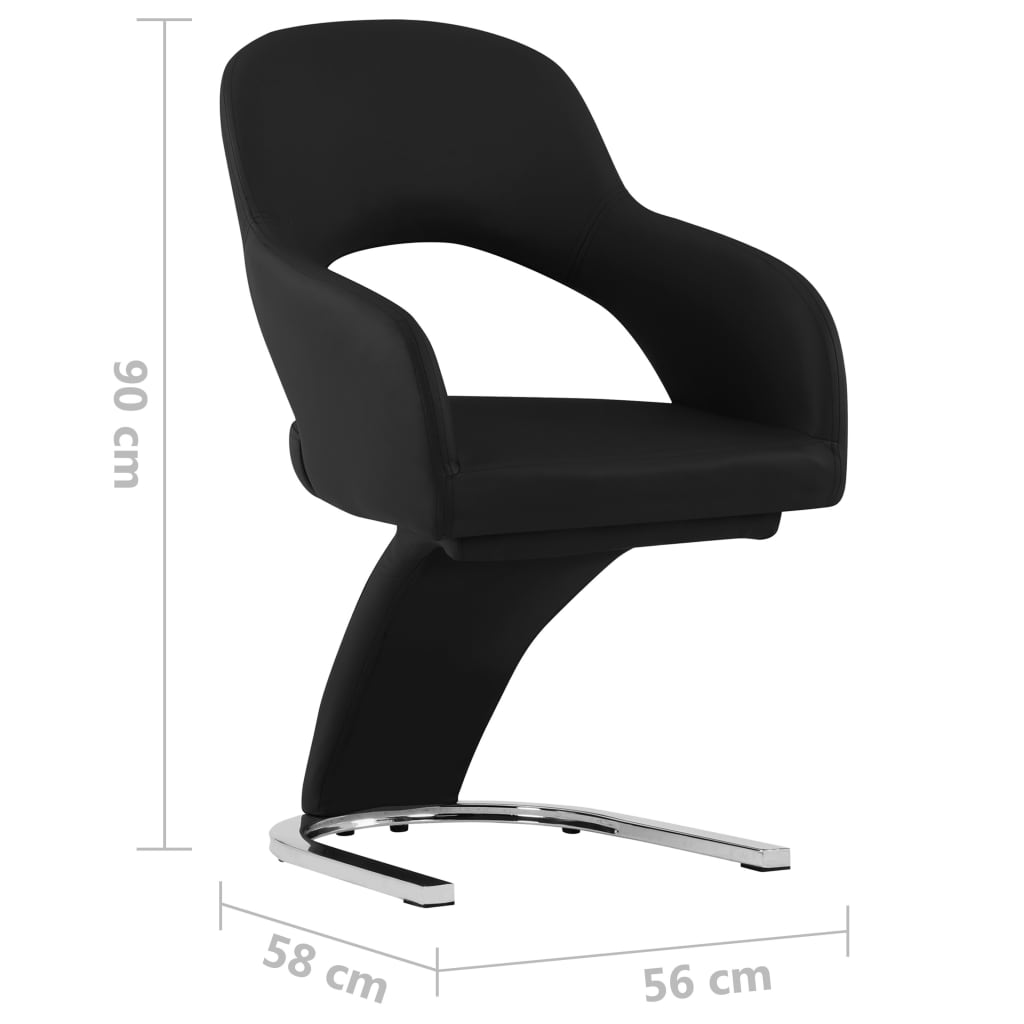 vidaXL Eetkamerstoelen 2 st kunstleer zwart