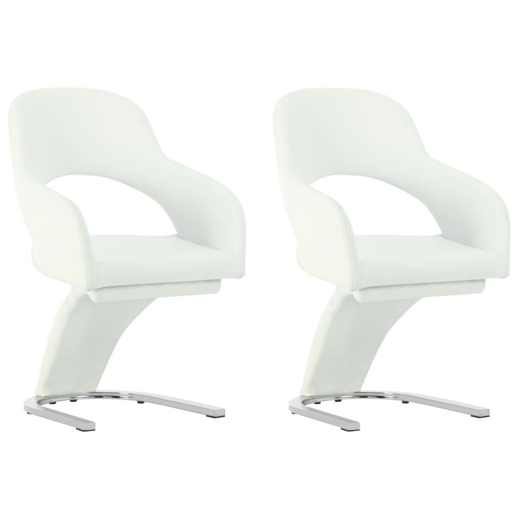 vidaXL Eetkamerstoelen 2 st kunstleer zwart