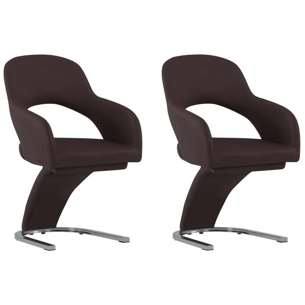 vidaXL Eetkamerstoelen 2 st kunstleer zwart
