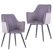 vidaXL Eetkamerstoelen 2 st fluweel grijs