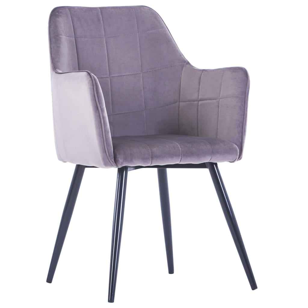 vidaXL Eetkamerstoelen 2 st fluweel grijs