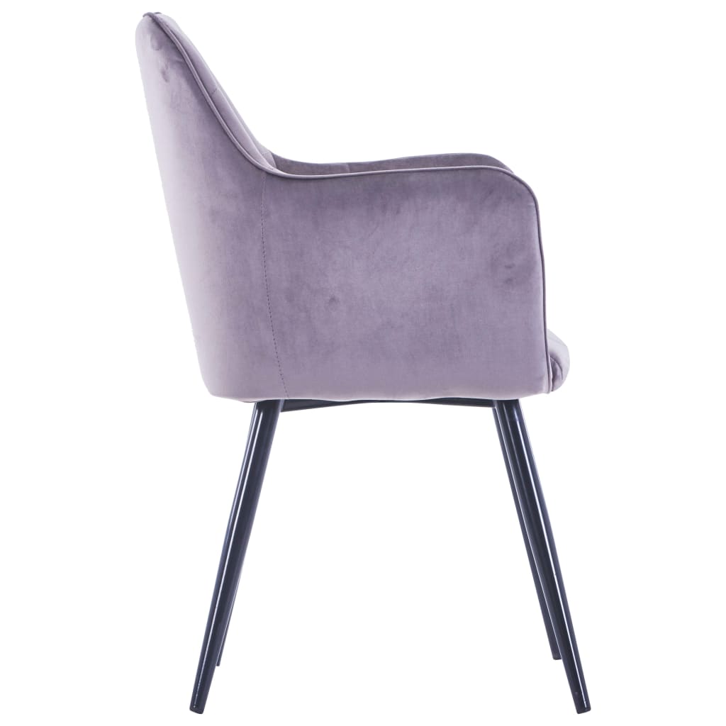 vidaXL Eetkamerstoelen 2 st fluweel grijs