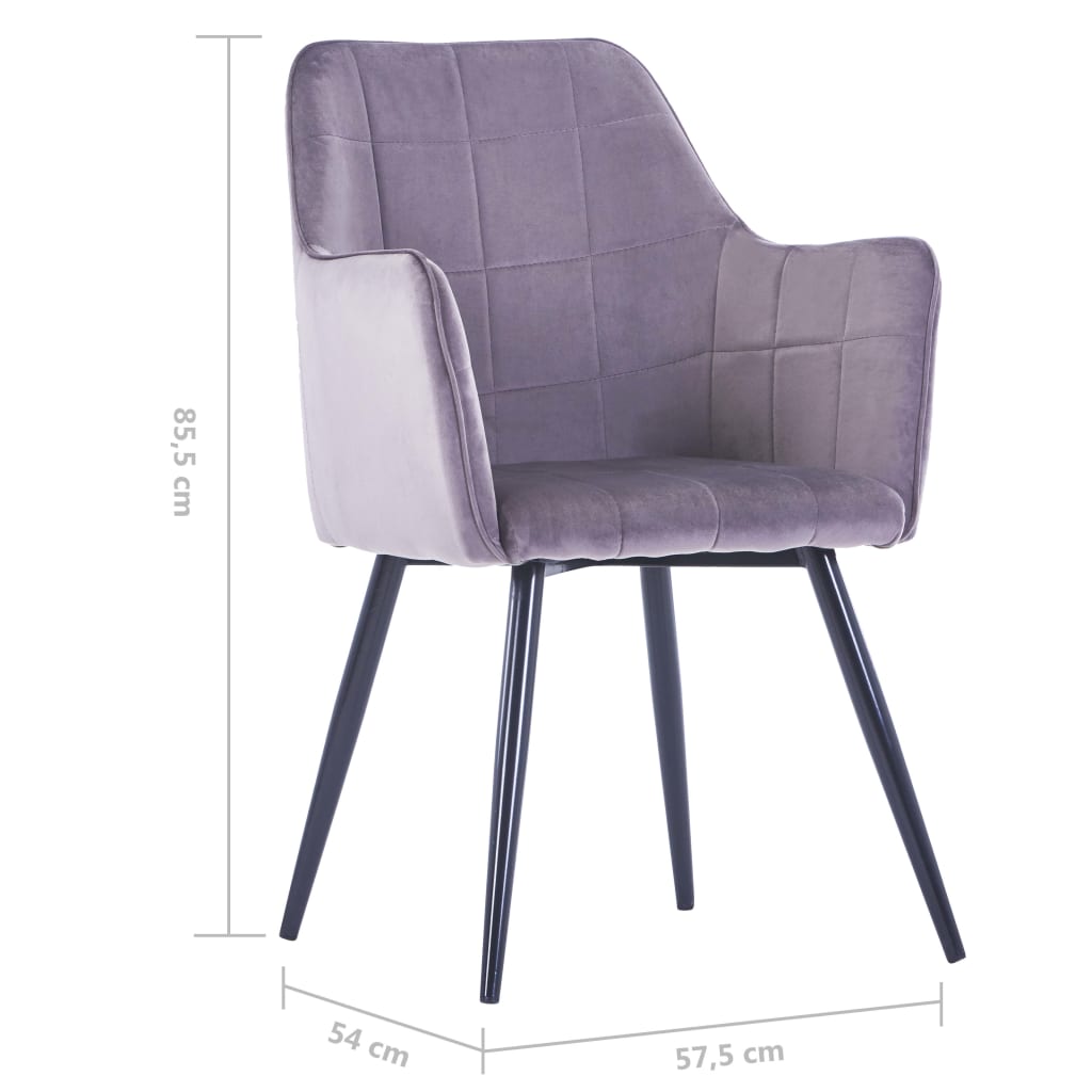 vidaXL Eetkamerstoelen 2 st fluweel grijs