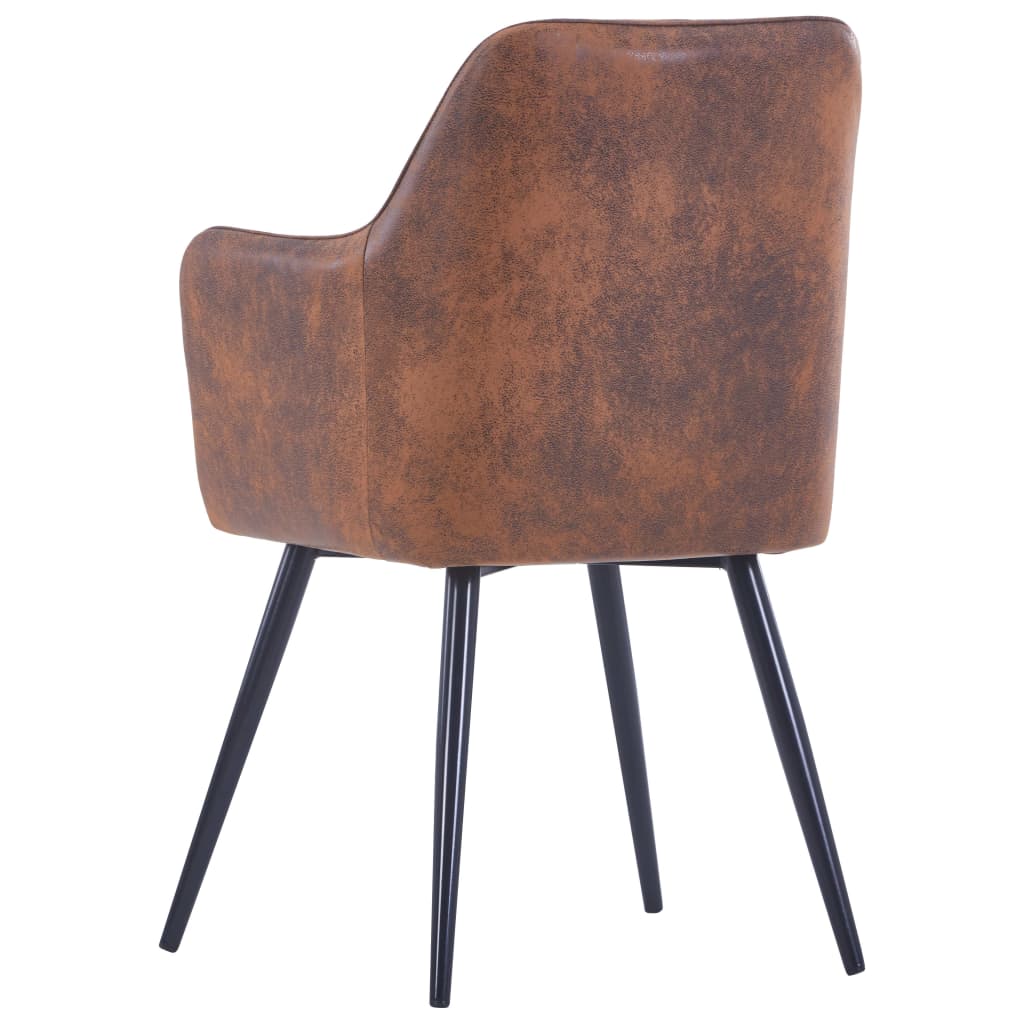 vidaXL Eetkamerstoelen 2 st kunstsuède bruin