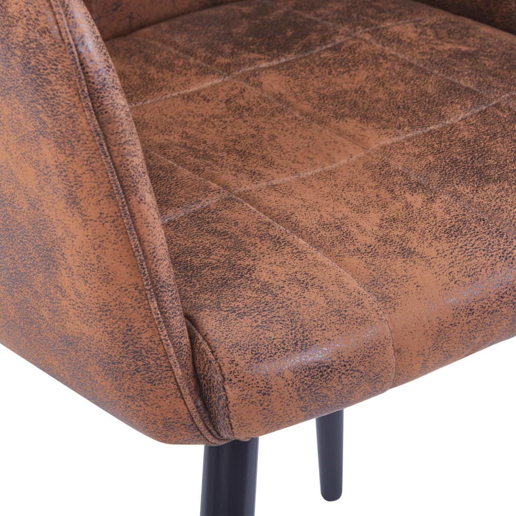 vidaXL Eetkamerstoelen 2 st kunstsuède bruin